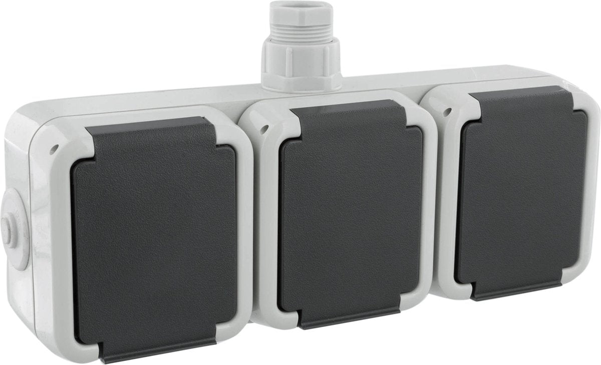 Peha spatwaterdicht contactdoos opbouw 3v horizont randaarde wartel m20