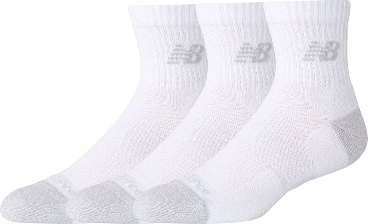 New balance active qtr socks 3 pack unisex sportsokken - white