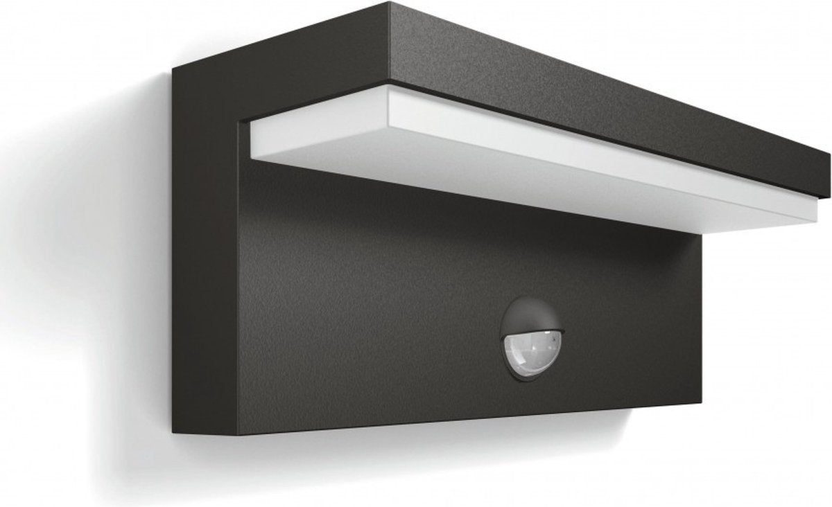Philips led philips bustan buitenwandlamp - met sensor - antraciet