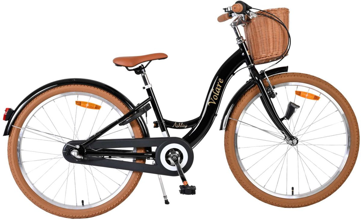 Volare ashley kinderfiets - meisjes - 24 inch - zwart - shimano nexus 3
