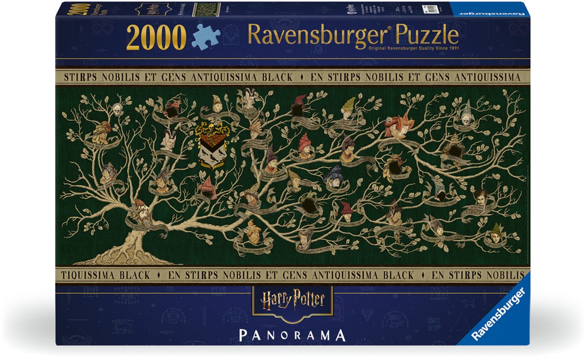 Ravensburger puzzel harry potter: stamboom panorama - legpuzzel - 2000 stukjes