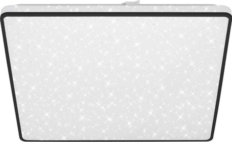 Briloner - led plafonniére - plafondlamp met sterrenheme - ster decor - neutraal wit licht - 37x37x4.5 cm - zwart