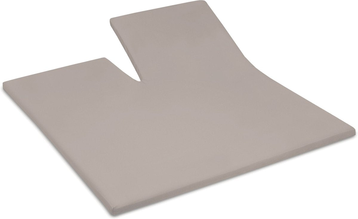 Cinderella - sundays - topper hoeslaken met split - 200x200 cm - tot 15 cm matrashoogte - 100% katoen-satijn - taupe