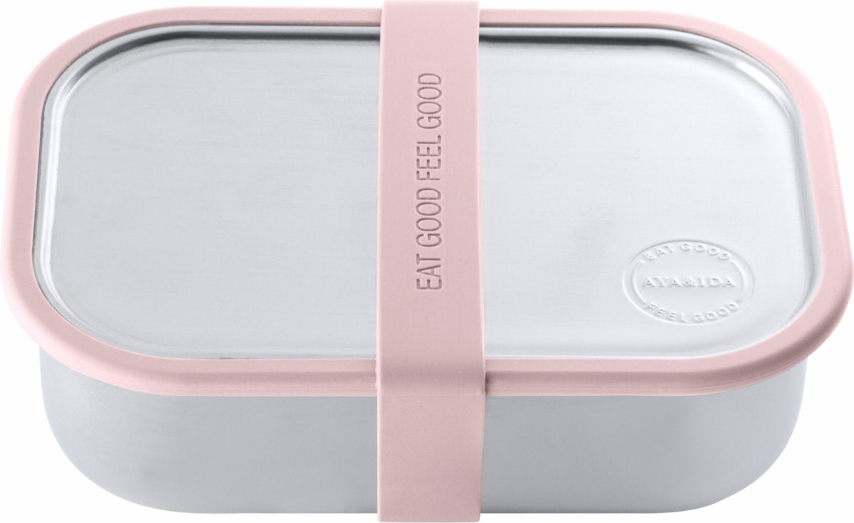 Aya ida aya ida - lunch box - opbergdoos - meenemen - brood - 1000ml - soft rose