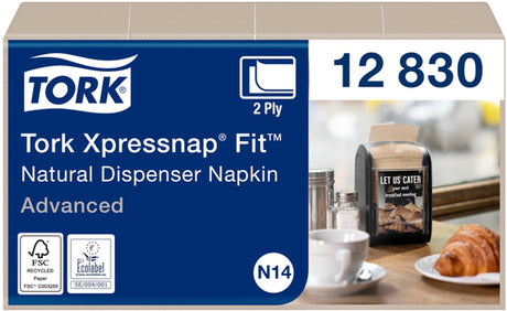 Tork servet n14 advanced multifold 2laags naturel