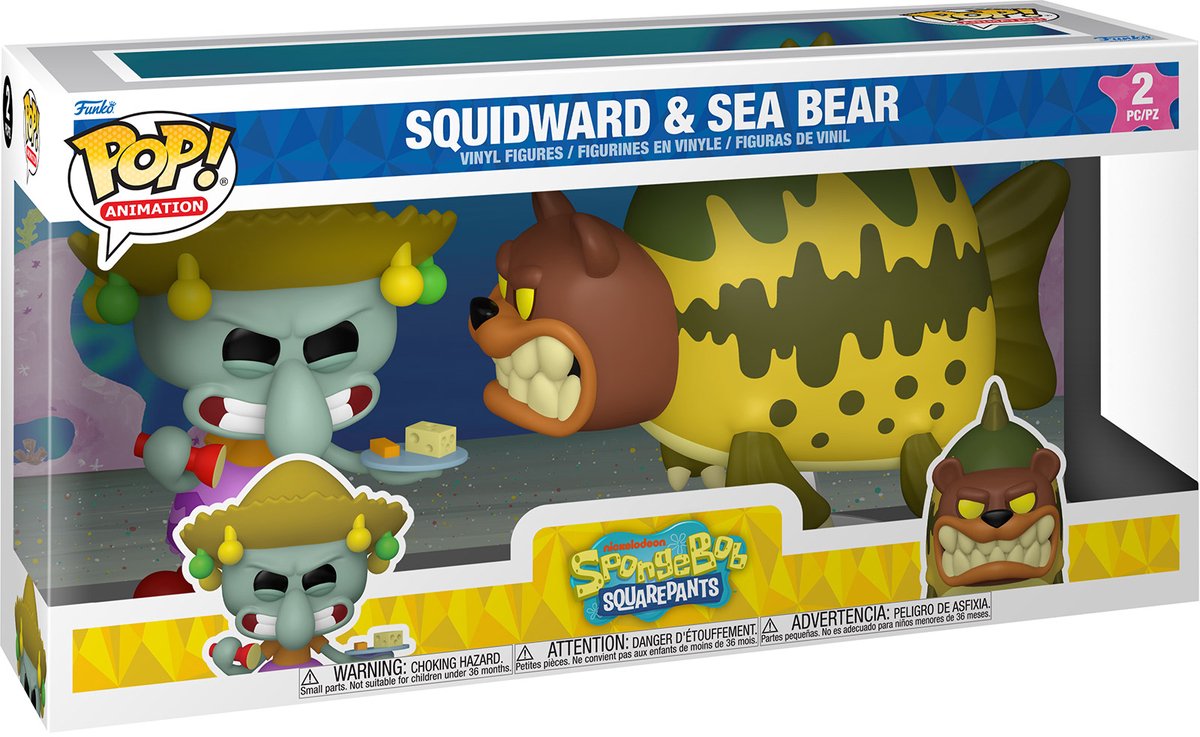 Funko pop! animation: spongebob squarepants - squidward sea bear 2 pack