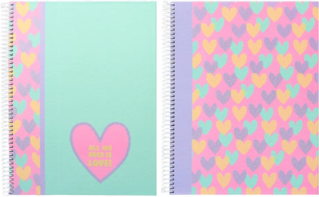 Kangaro spiraalblok - b'log hearts - formaat a4 - met lijn - 2 stuks - an-124194-a