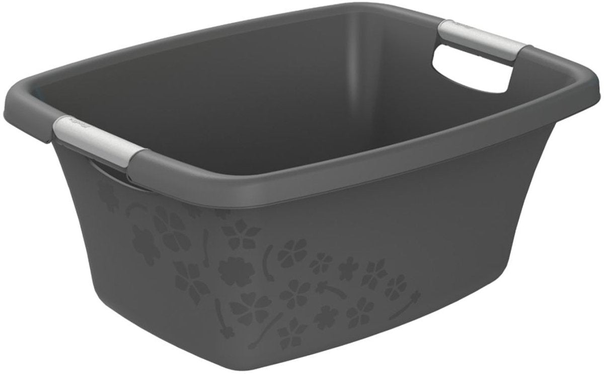 Rotho - wasmand - 25 liter - bloemen grijs