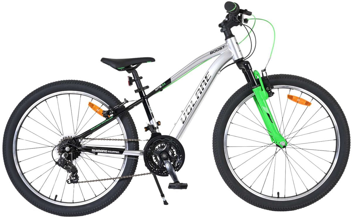 Volare boost kinderfiets - 24 inch - zilver groen - 21 versnellingen
