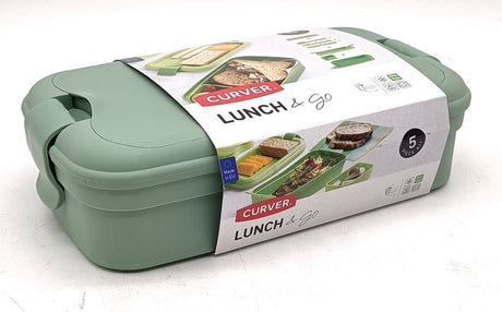 Curver lunch go - vershouddoos - lunchbox - inclusief bestek - 2 3 compartimenten - groen