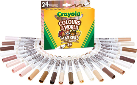 Crayola - colors of the world - viltstiften - 24 kleuren - voor kinderen