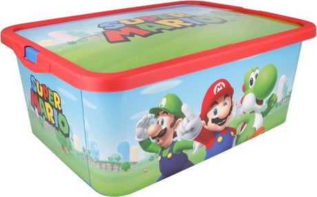 Merkloos sans marque opberg box 13 l super mario - rood blauw