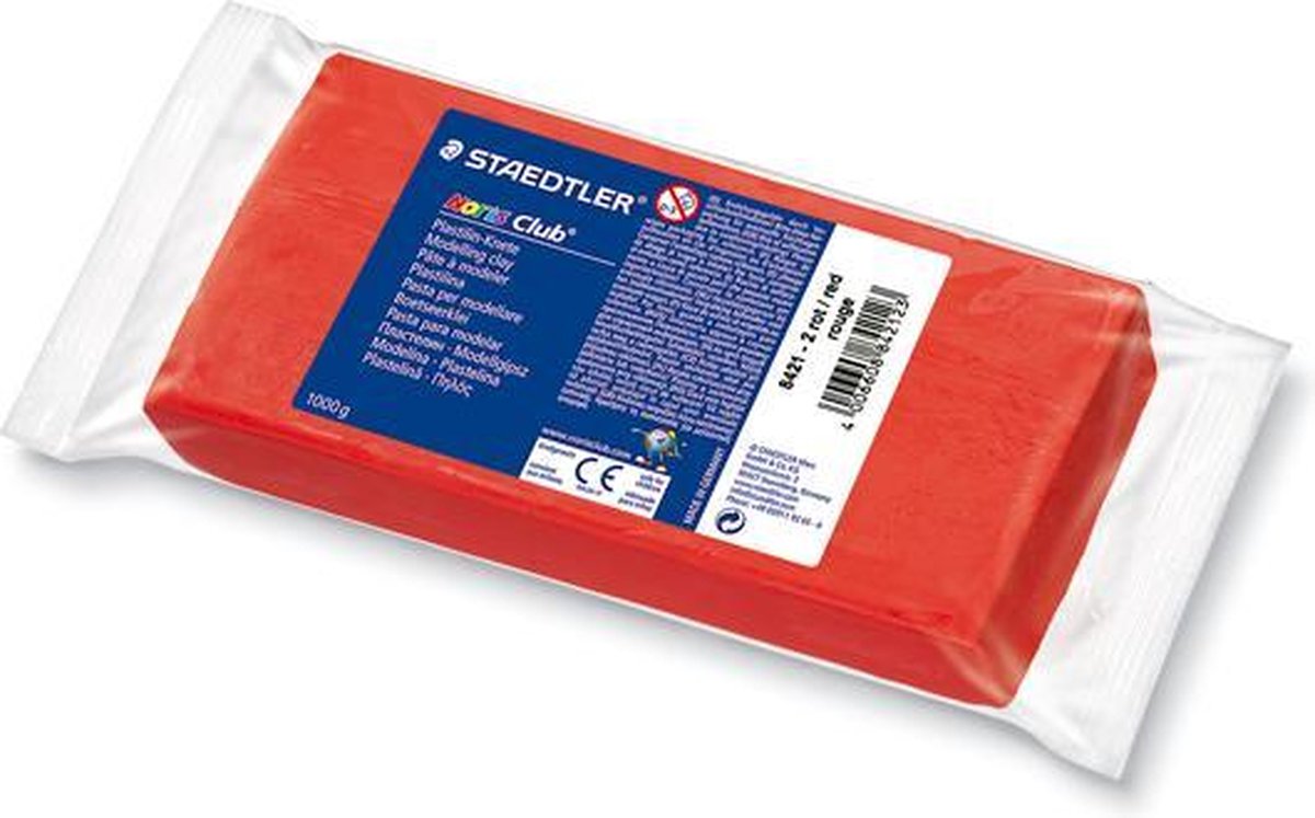 Staedtler noris boetseerklei - blok 1 kg - rood