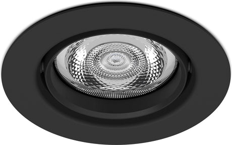 Philips led philips impala inbouwspot - 1-lichts - zwart - rond