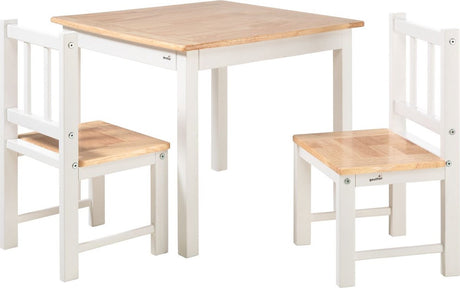 Geuther kinderstoeljes voor peuter met kindertafel - kinderzitgroep - 3-delige kinderzitgroep van hout - schildertafel voor kinderen - wit