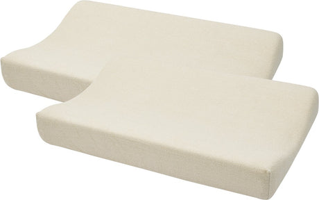 Meyco baby uni aankleedkussenhoes - 2-pack - badstof - soft sand - 50x70cm