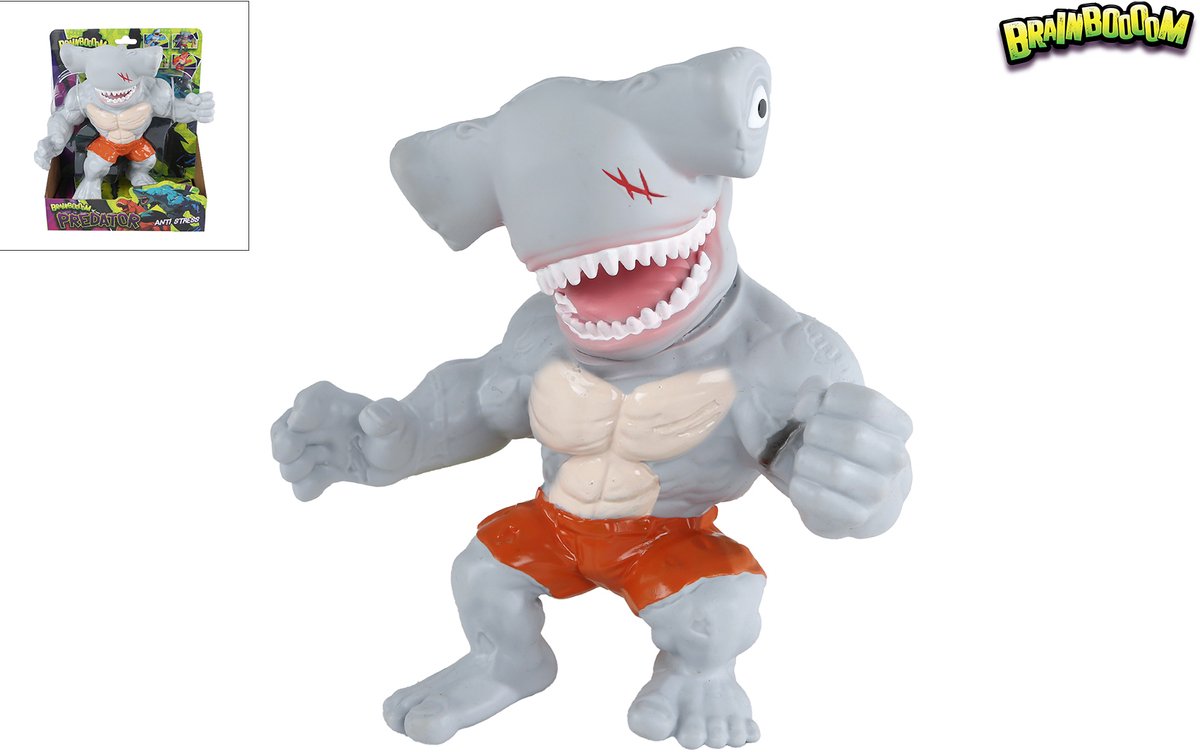 Brainboooom van manen speelgoed stretch monsterroofdier hamerhaai 22cm.