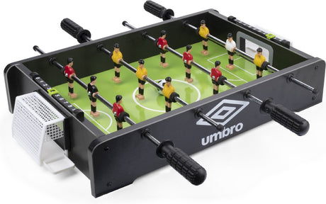 Umbro tafelvoetbal - tafelmodel - voetbaltafel met 12 spelers - incl. 2 mini voetballen - tafelvoetbalspel - zwart