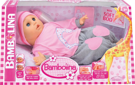 Dimian pop met bewegende mond en geluid - molly bambolina - 40 cm.
