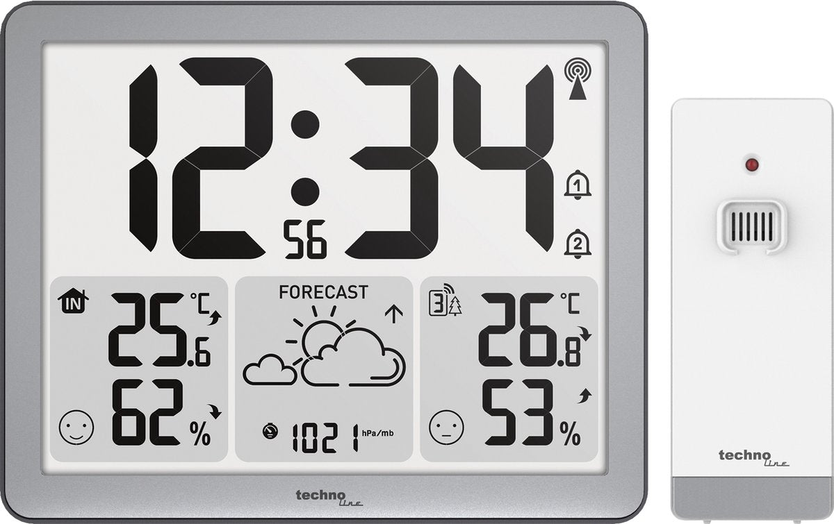 Technoline weerstation - ws 6780 - 173x140x27mm - zilver - met 1 buitensensor - tl-ws6780