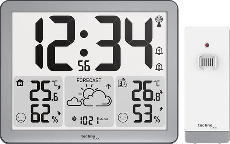 Technoline weerstation - ws 6780 - 173x140x27mm - zilver - met 1 buitensensor - tl-ws6780