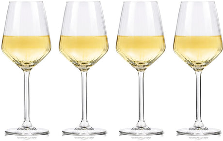Alpina wijnglazen witte wijn - 4 stuks witte wijnglazen - wijnglas 38cl - wijnglazen set - glazenset voor diner - wijn glazen - helder glas