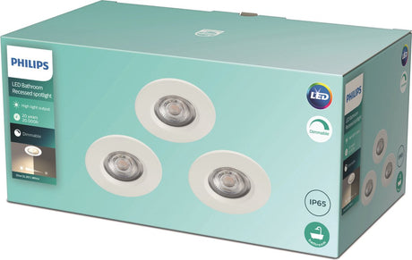 Philips led philips dive badkamerinbouwspot - 3-lichts - wit