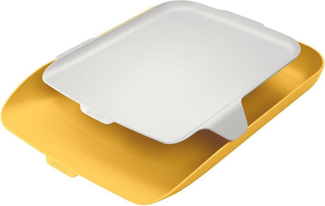 Leitz cosy brievenbak met organiser voor bureau - brievennbakjes voor a4- en c4-formaten - ideaal voor thuiskantoor thuiswerken - warm geel