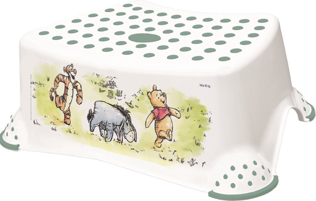 Keeeper winnie de poeh opstapje - wit - voor toilettraining en tandenpoetsen