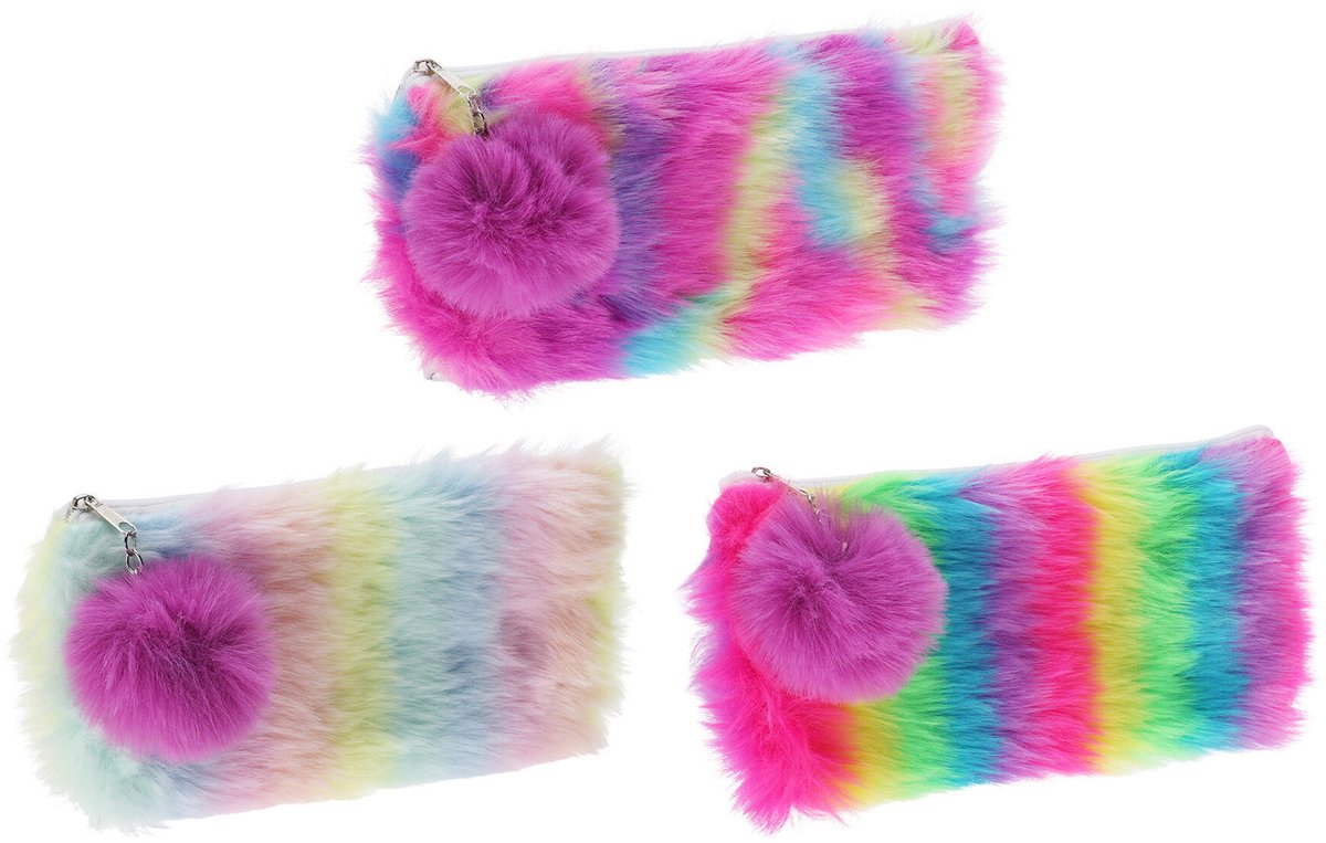 Koopman etui regenboog pluche, 20,5cm