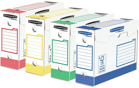 Bankers box archiefdozen - 9,5 cm - assorti - pak van 8 stuks
