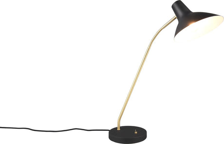 Trio traveller - tafellamp - bureaulamp - zwart-goud - excl. 1x e27 4 w - flexibel
