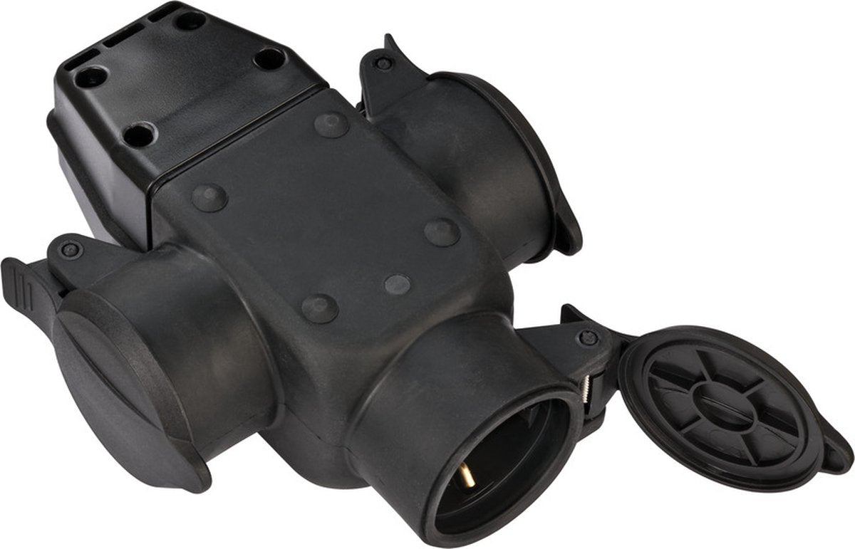 Brennenstuhl koppeling 3-voudig 14,5 x 12 cm rubber zwart
