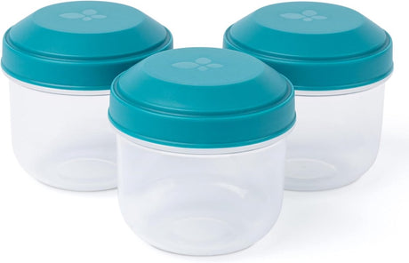 Amuse rikko lagoon snackbox set - 185ml - set van 3 lekvrije snackdoosjes - transparante bewaardoosjes - bpa-vrij fruitbakje - sluit gemakkelijk - groen