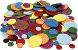 Creativ company foamvormen glitter cirkels, 150st.