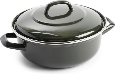 Dagelijkse kost emaille braadpan - ø 24 cm - olijfgroen