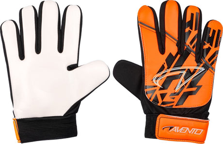 Avento keepershandschoenen - junior - oranje zwart - maat m - pu grip