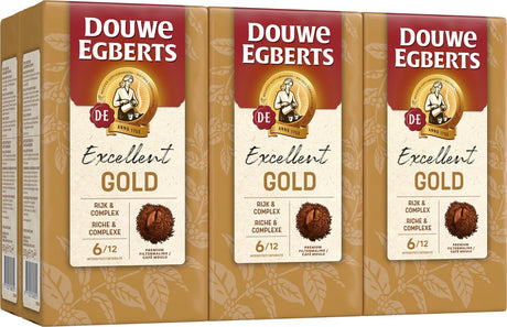 Douwe egberts excellent gold aroma variaties filterkoffie - intensiteit 6 12 - 6 x 500 gram
