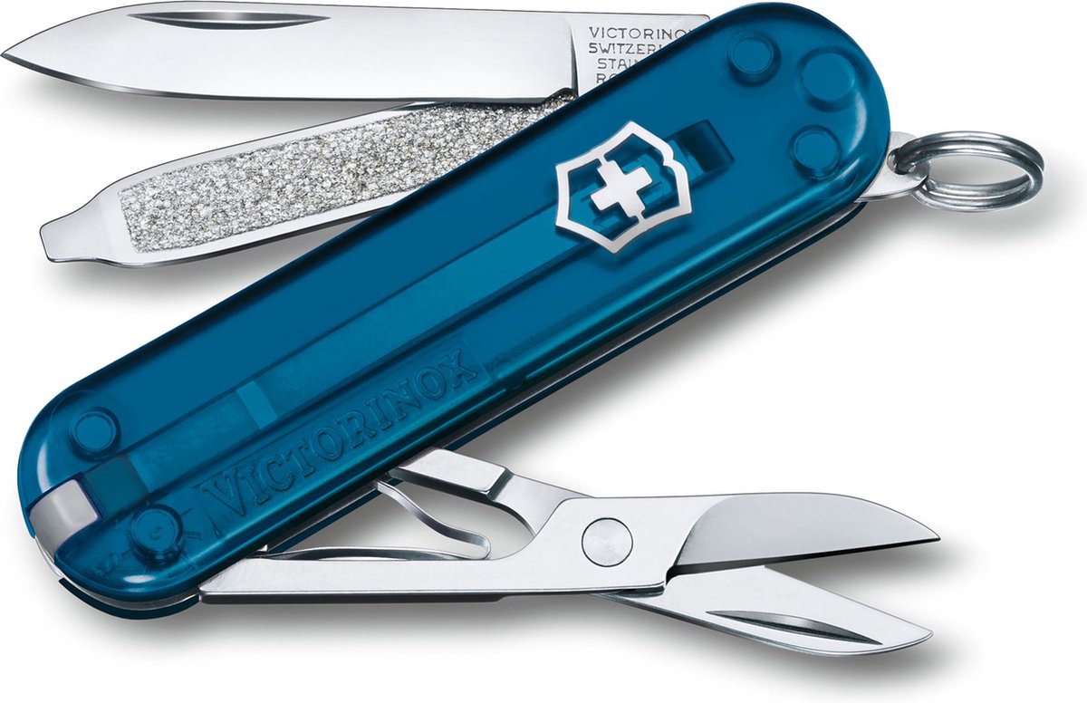 Victorinox classic sd transparent zakmes - sky high - 7 functies