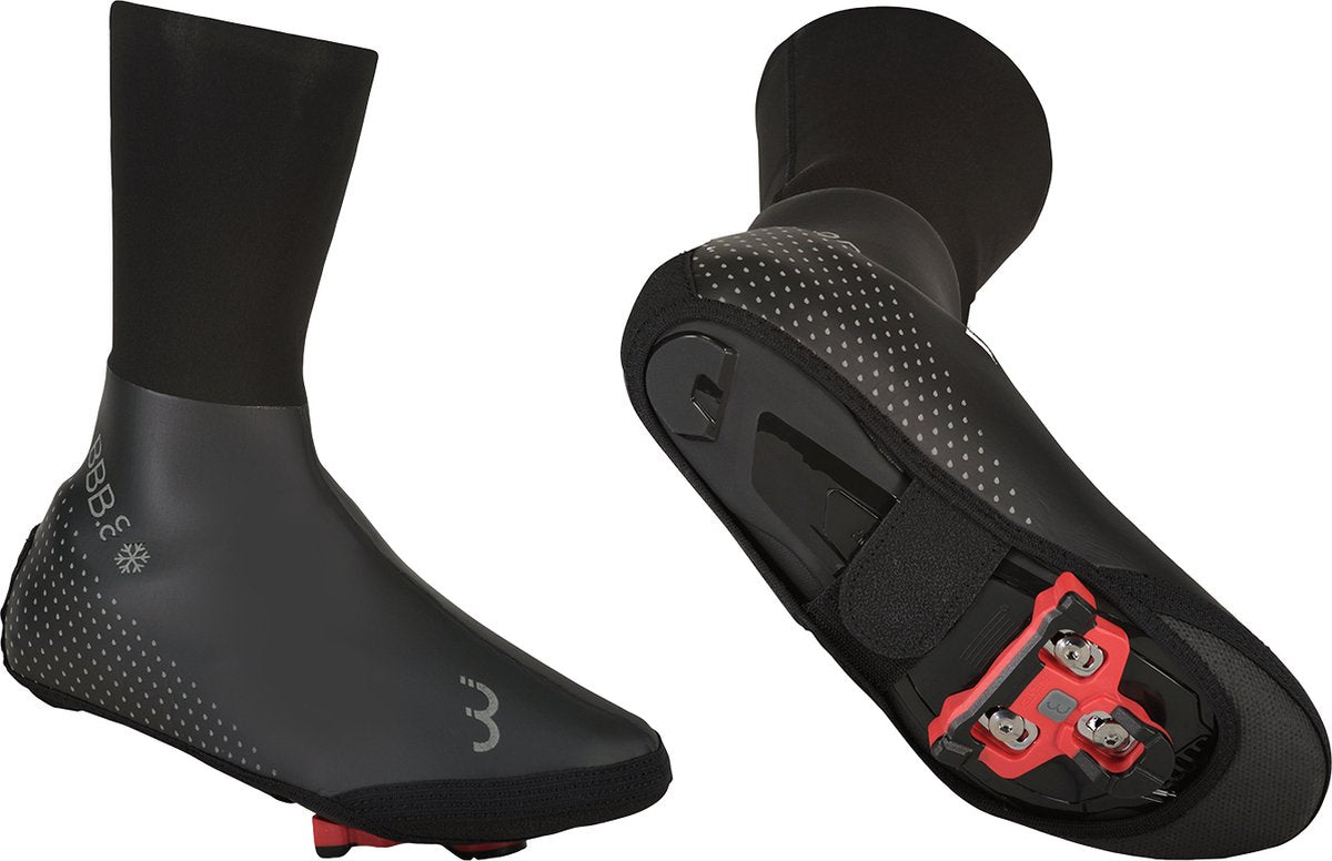 Bbb cycling ultrawear fiets overschoenen wielrennen en mtb - waterdichte overschoenen zonder rits - thermo - zwart - maat 43 44 - bws-26