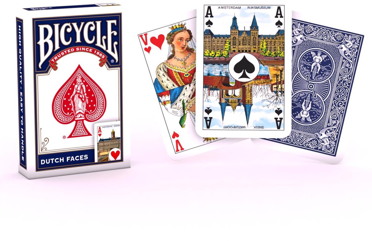 Bicycle ® bridge size dutch faces blauw - klassieke nederlandse speelkaarten - premium kwaliteit