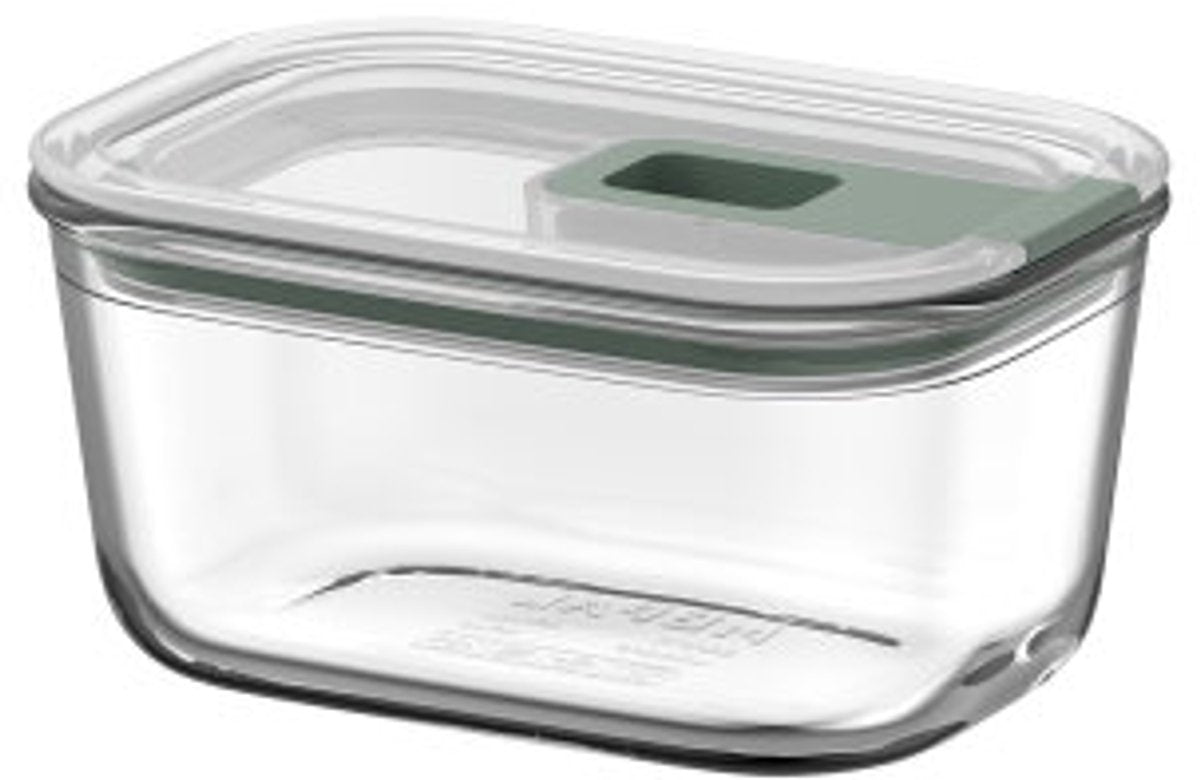 Mepal glazen vershouddoos easyclip - 450 ml - glazen vershoudbakjes met schuifsluiting - geschikt voor magnetron. (stoom)oven. koelkast en vriezer - nordic sage