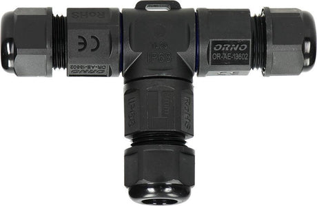 Orno waterdichte kabelverbinder 3-aderig - t splitter - snelkoppeling - ip68 connector (lasdoos kabeldoos kabelmof)