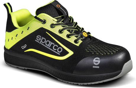 Sparco cup nurburg – lichtgewicht s1p veiligheidsschoen met ademend jacquard en sportieve stijl - zwart 46