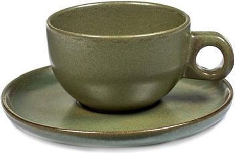 Surface by sergio herman serax sergio herman surface camogreen kop + schotel cappuccino (set van 4)