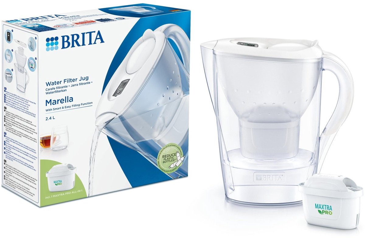 Brita - waterfilterkan - marella cool - 2,4l - wit - incl. 1 maxtra pro all-in-1 filterpatroon