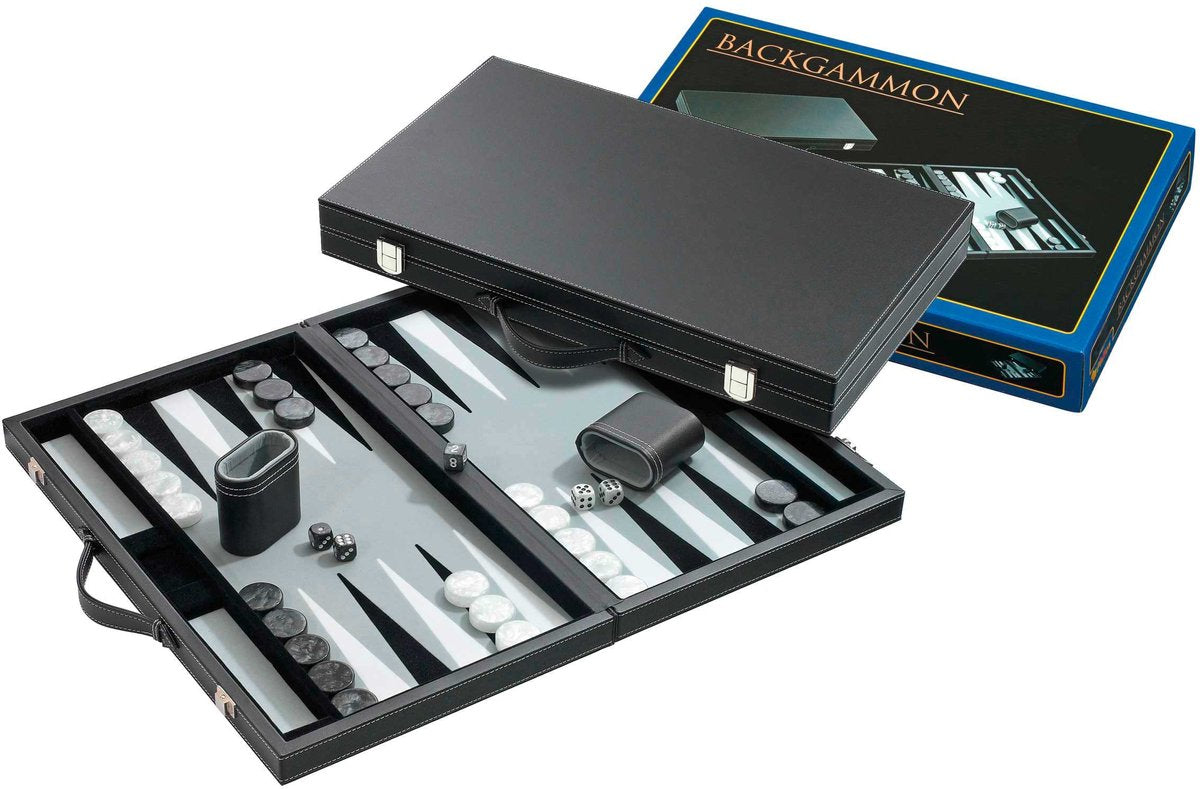 Philos backgammon koffer medium grijs