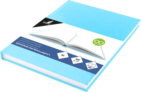 Kangaro dummyboek - a5 - pastel blauw - 160 blanco pagina's - hard cover