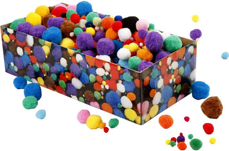 Creativ company pom-poms multigekleurd 5-40 mm 720 stuks