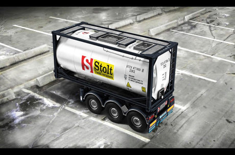 Italeri modelbouwpakket vrachtwagens - 3929 technokar trailer with 20’ ft tankcontainer plastic - 1:24 - modelbouw